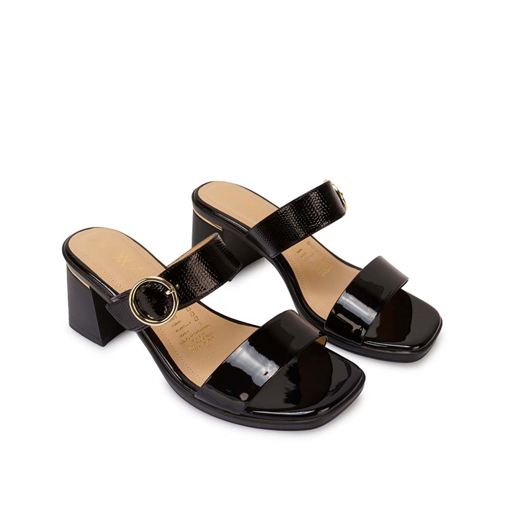 Sandalia Strap Casual LINDA-2607 Negro Viale Cuero - Imagen 4