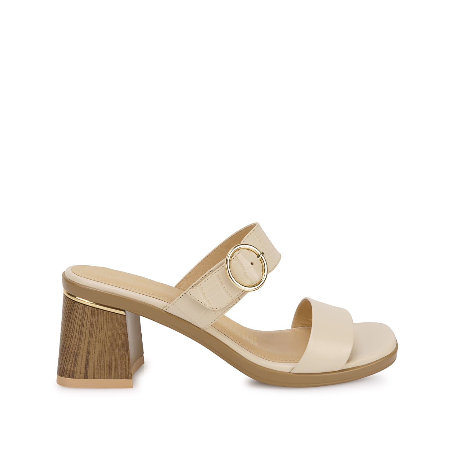 Sandalia Strap Casual LINDA-2607 Vainilla Viale Cuero