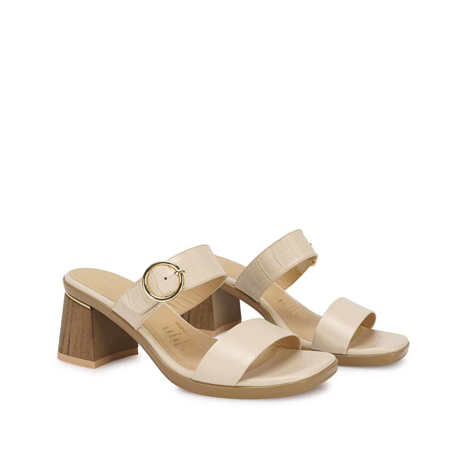 Sandalia Strap Casual LINDA-2607 Vainilla Viale Cuero - Imagen 4