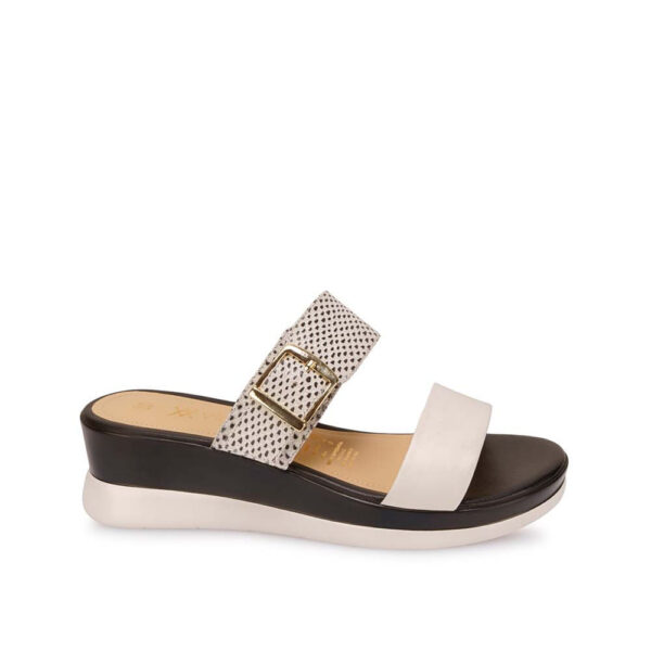 Sandalia Slide Casual LINDA-2612 Blanco Viale Cuero