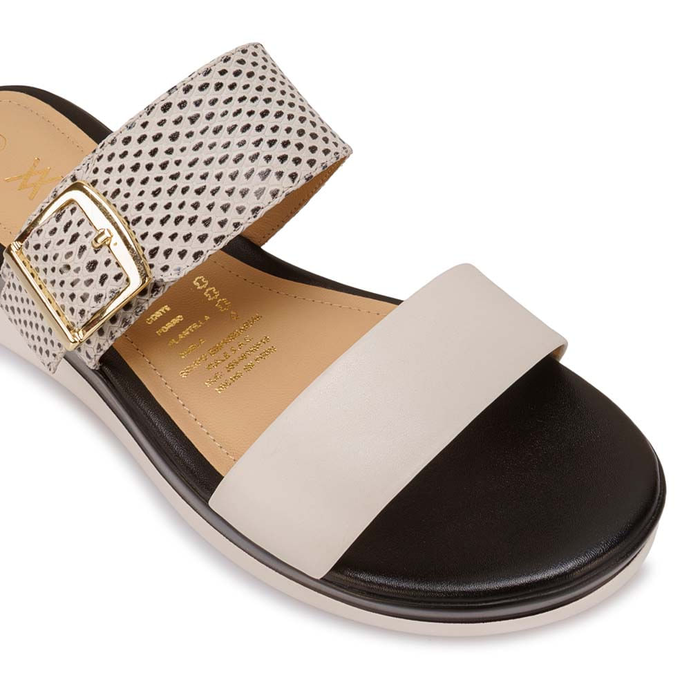 Sandalia Slide Casual LINDA-2612 Blanco Viale Cuero - Imagen 6