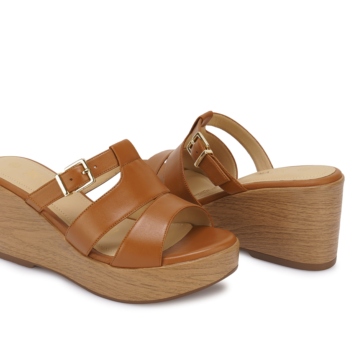 Sandalia Slide Casual LINDA-2613 Cuoio Viale Cuero - Imagen 6