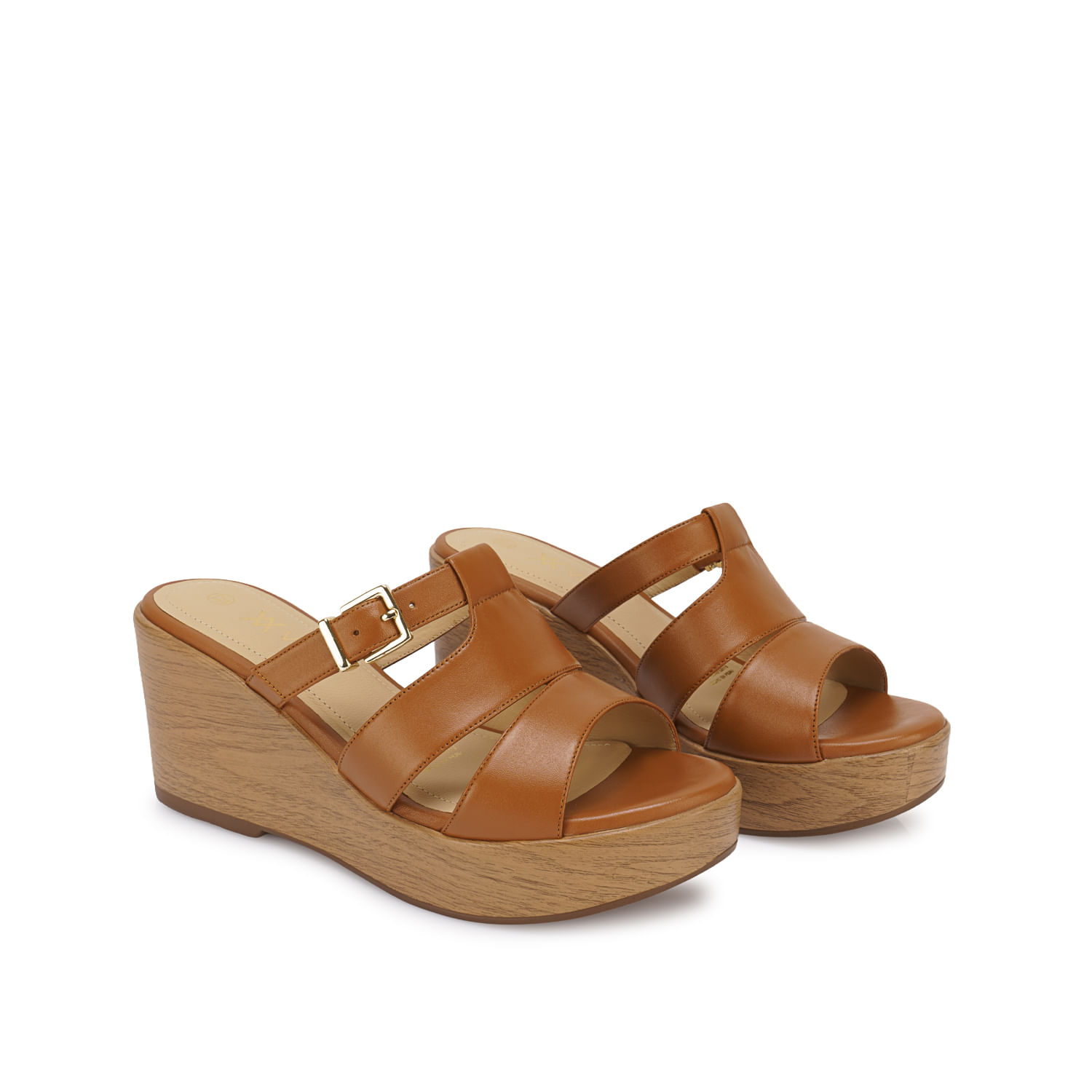 Sandalia Slide Casual LINDA-2613 Cuoio Viale Cuero - Imagen 4