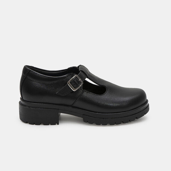Zapato Escolar Casual MANA-2604 Negro Rabbit Cuero