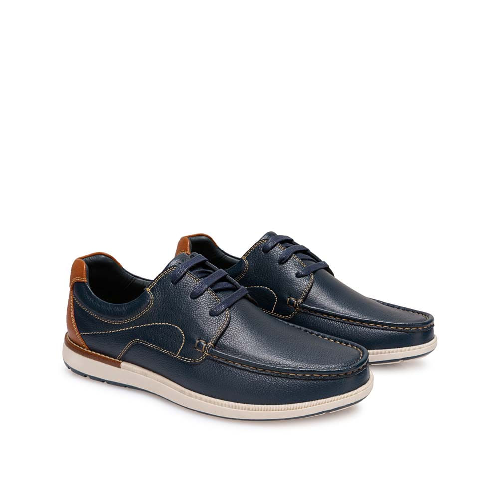 Zapato Top Sider Casual MATEO-2603 Azul Viale Homme Cuero - Imagen 8