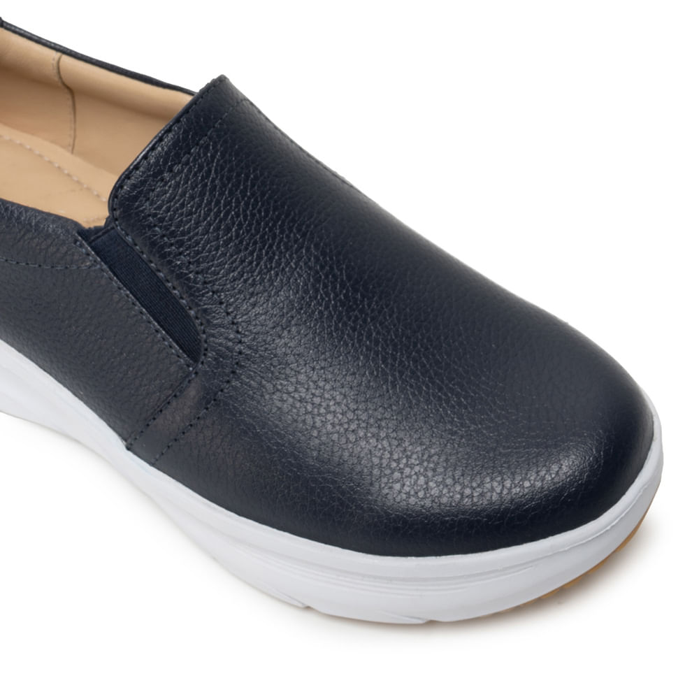 Zapato Slip On Casual REC-2507 Azul Viale Cuero - Imagen 2