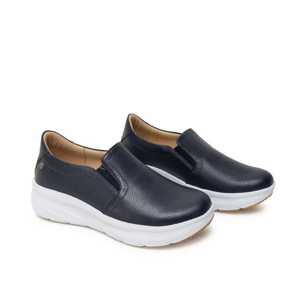 Zapato Slip On Casual REC-2507 Azul Viale Cuero - Imagen 4
