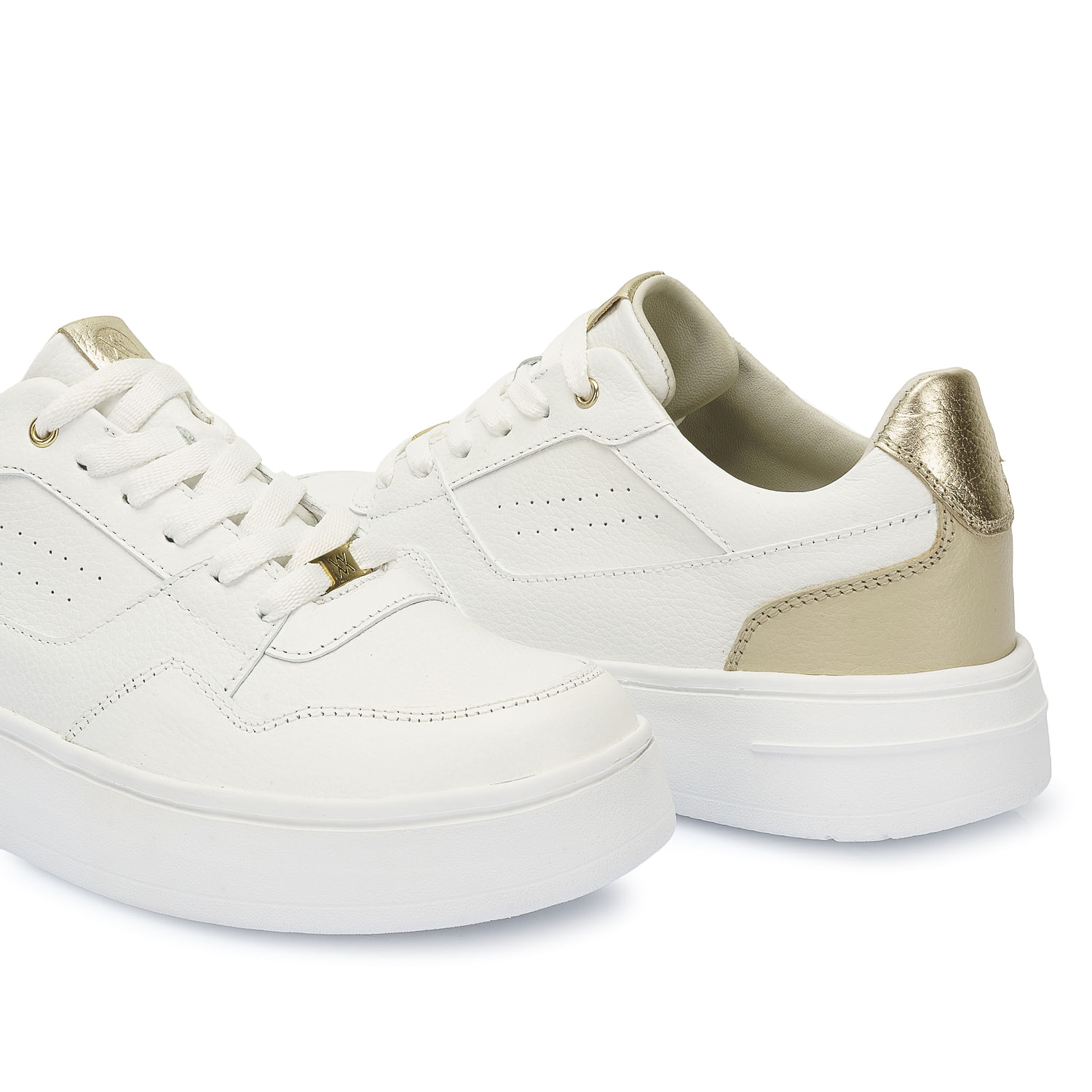 Zapatilla Casual REC-2510 Blanco/Dorado Viale Cuero - Imagen 15