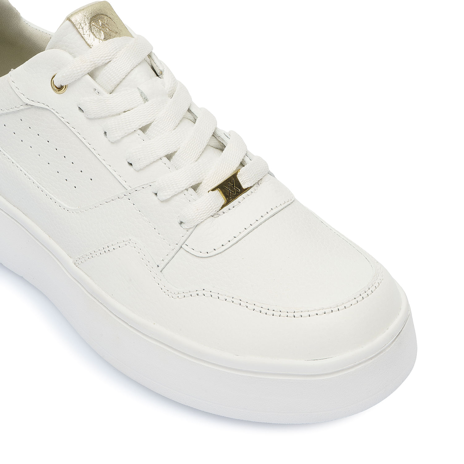 Zapatilla Casual REC-2510 Blanco/Dorado Viale Cuero - Imagen 6