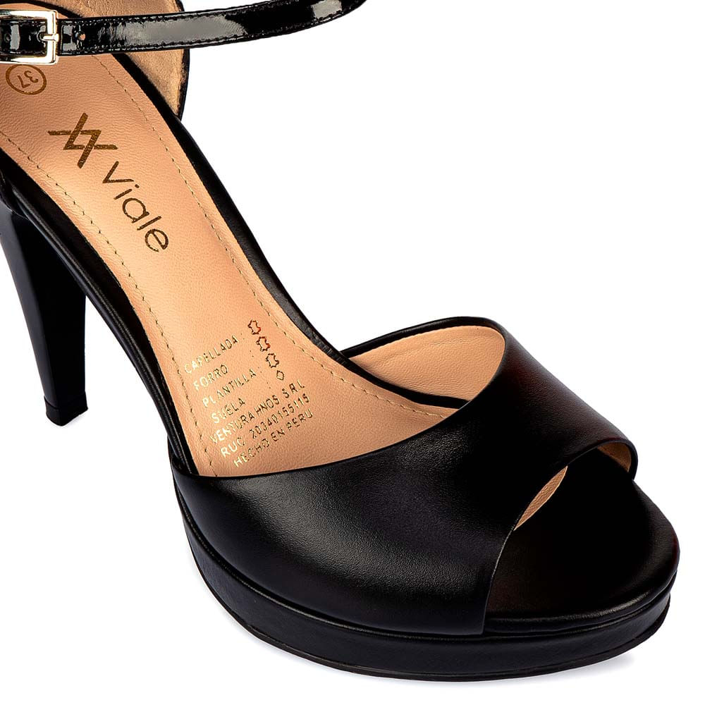Sandalia D'orsay Casual HER-2502 Negro Viale Cuero - Imagen 3