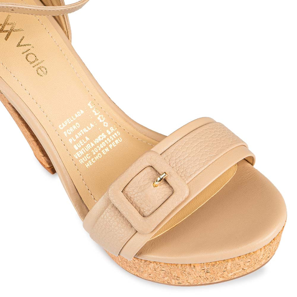 Sandalia D'orsay Casual SOFI-2502 Avena Viale Cuero - Imagen 3