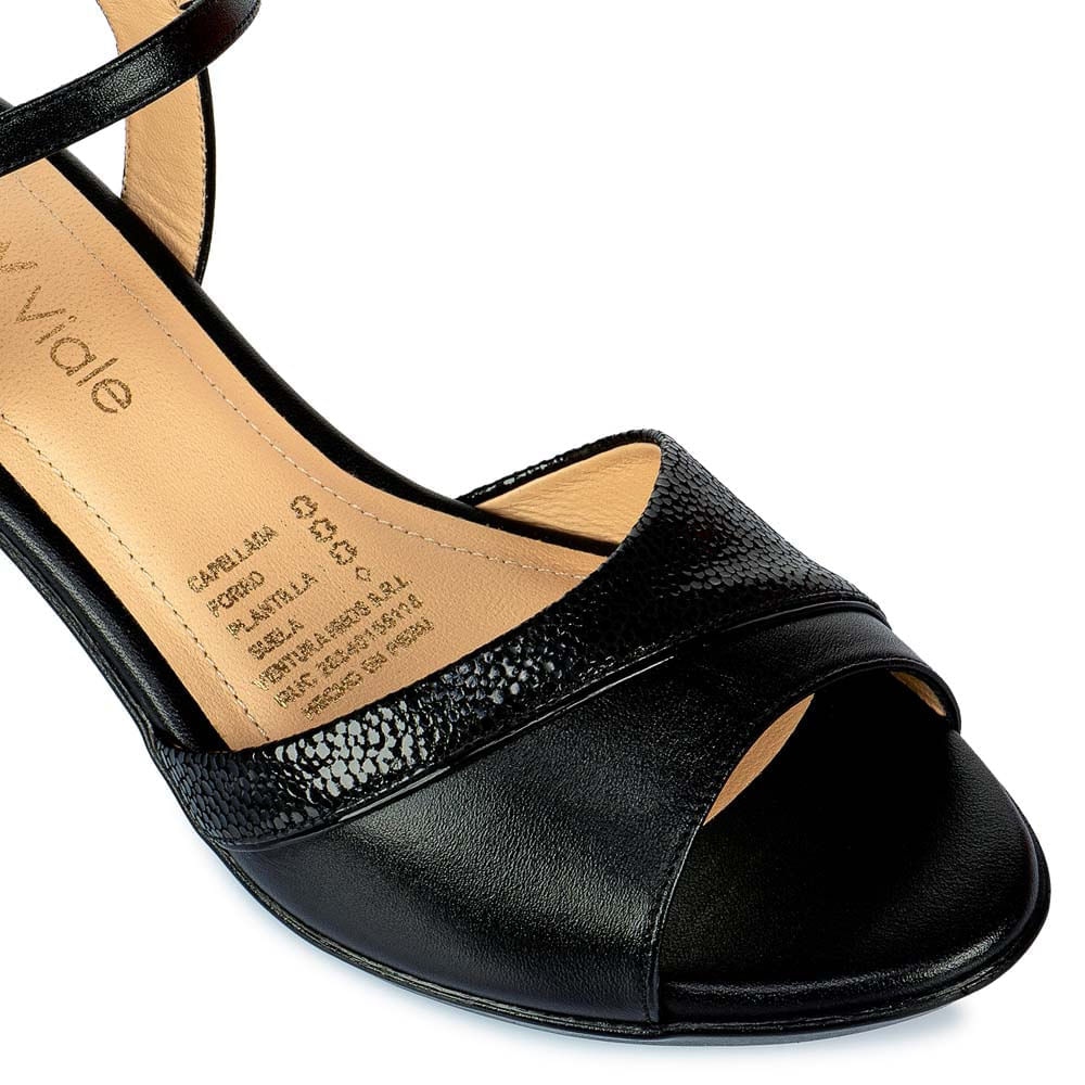 Sandalia D'orsay Casual LINDA-2501 Negro Viale Cuero - Imagen 11