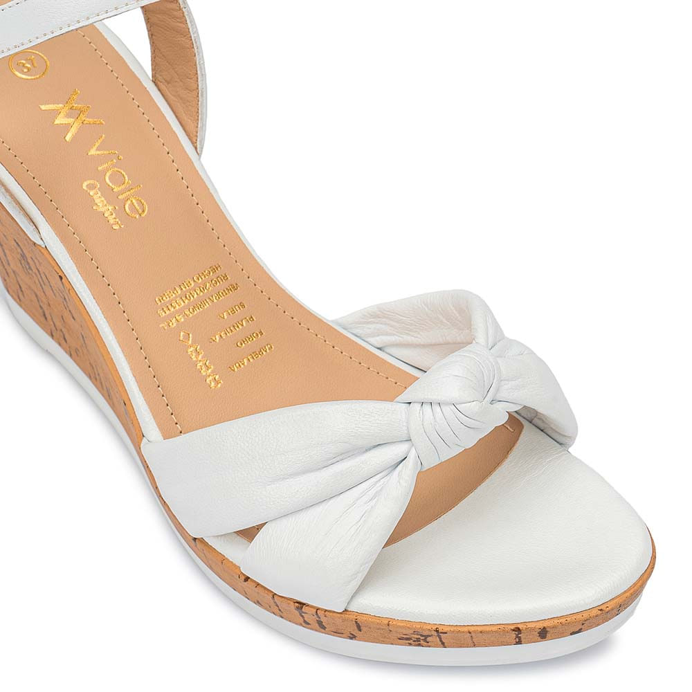 Sandalia D'orsay Casual ECO-2503 Blanco Viale Cuero - Imagen 3