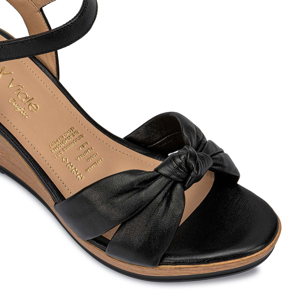 Sandalia D'orsay Casual ECO-2503 Negro Viale Cuero - Imagen 3
