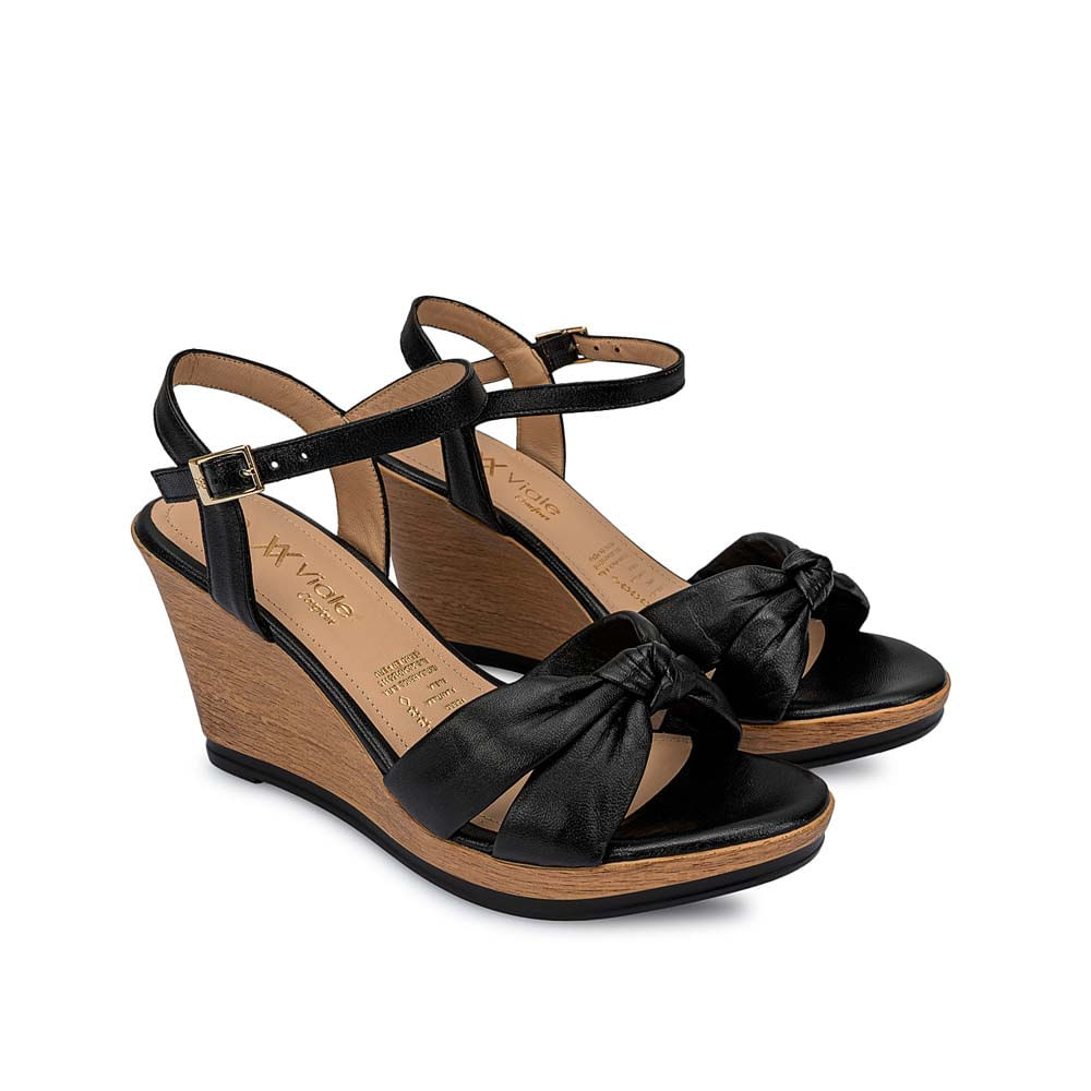 Sandalia D'orsay Casual ECO-2503 Negro Viale Cuero - Imagen 4