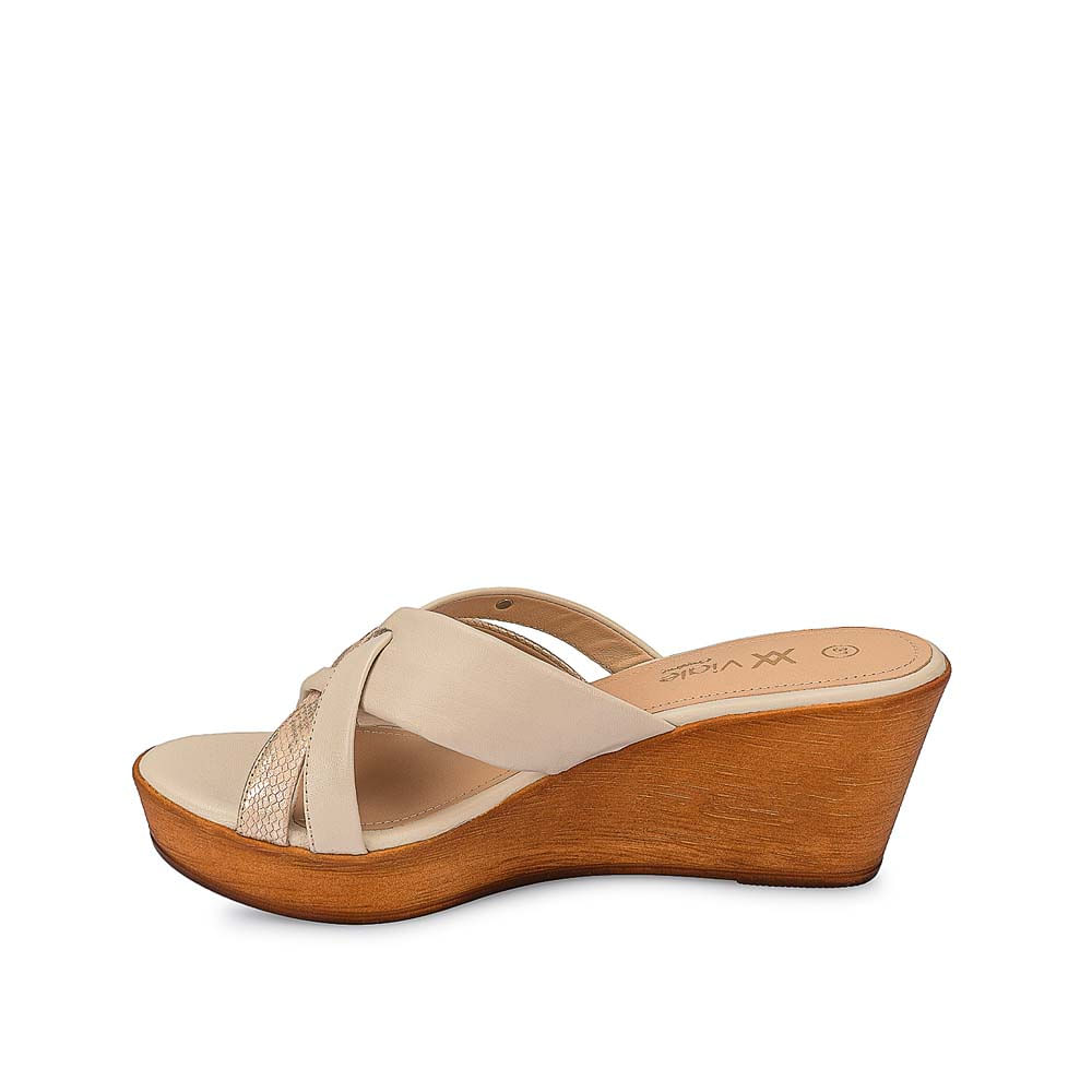 Sandalia Slide Casual ECO-2502 Vainilla Viale Cuero - Imagen 2