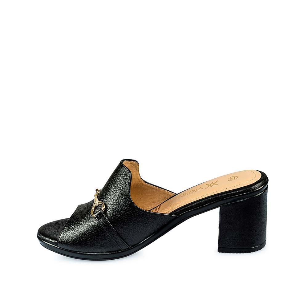 Sandalia Sueco Casual LINDA-2503 Negro Viale Cuero - Imagen 2