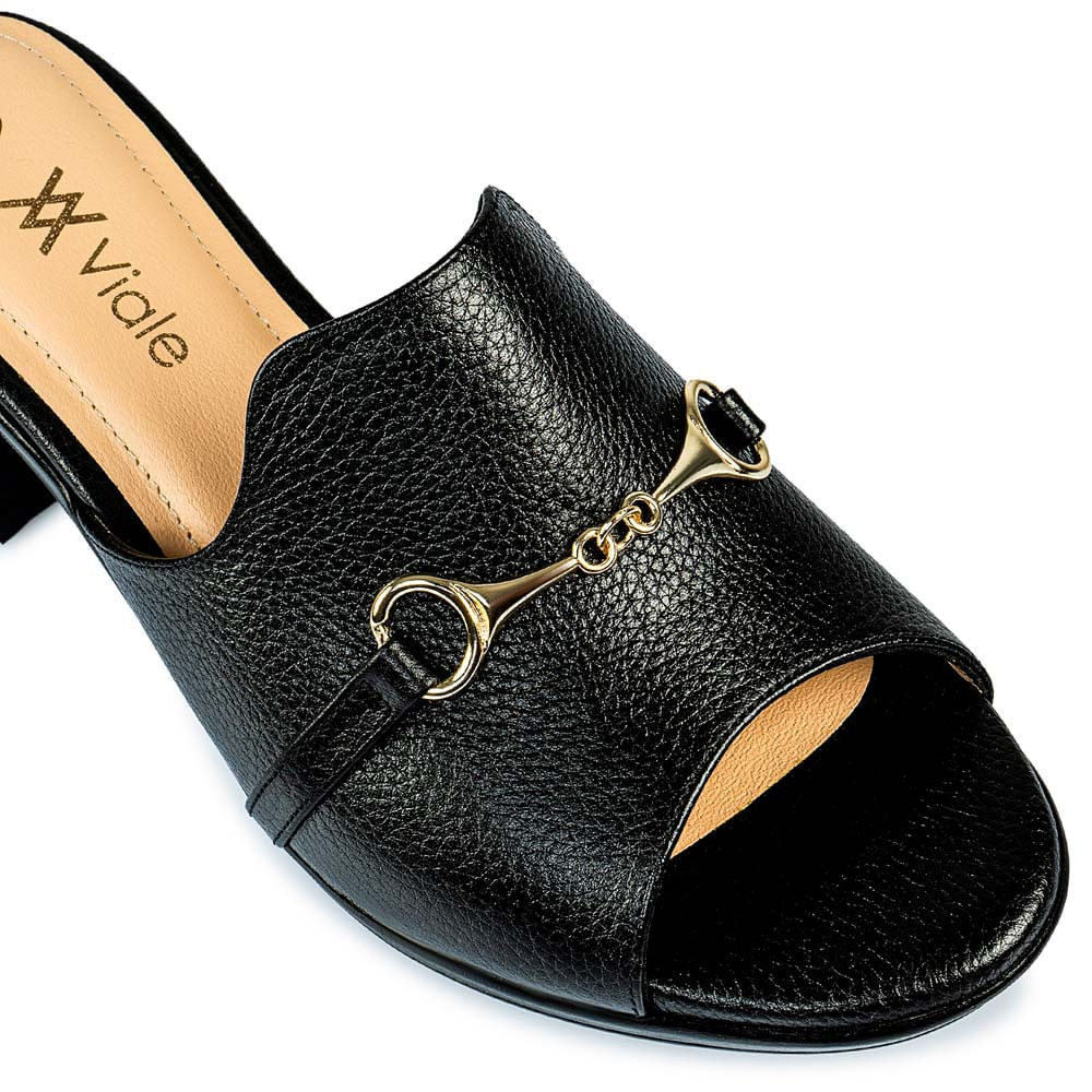 Sandalia Sueco Casual LINDA-2503 Negro Viale Cuero - Imagen 3