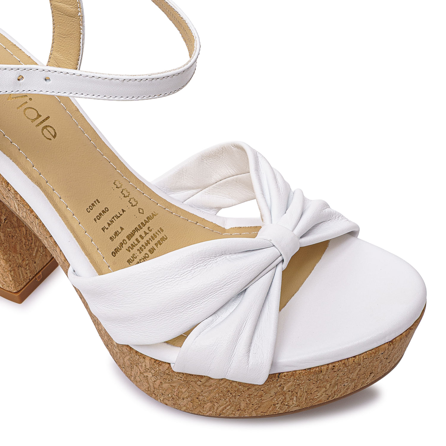 Sandalia D'orsay Casual SOFI-2601 Blanco Viale Cuero - Imagen 2