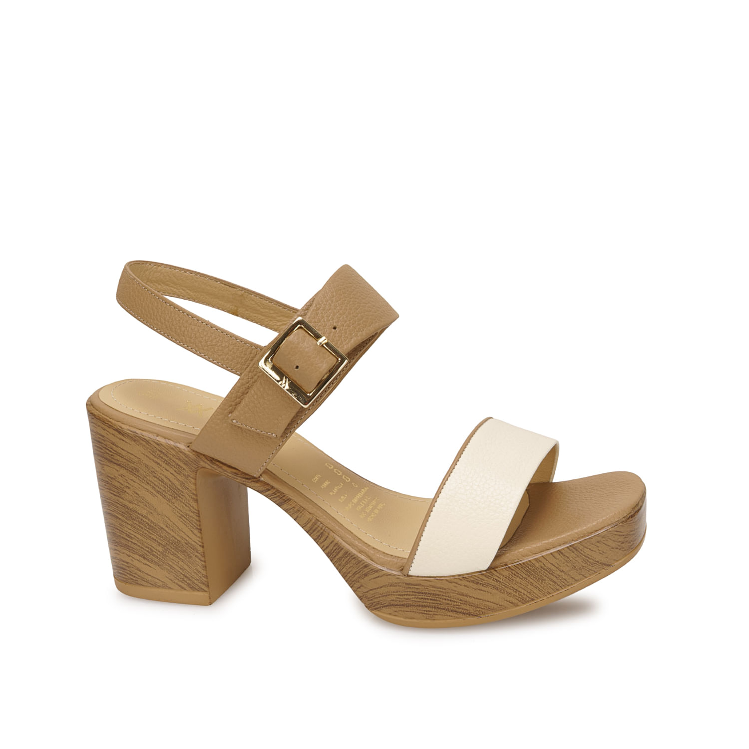 Sandalia D'orsay Casual SOFI-2603 Hueso/Trigo Viale Cuero - Imagen 5