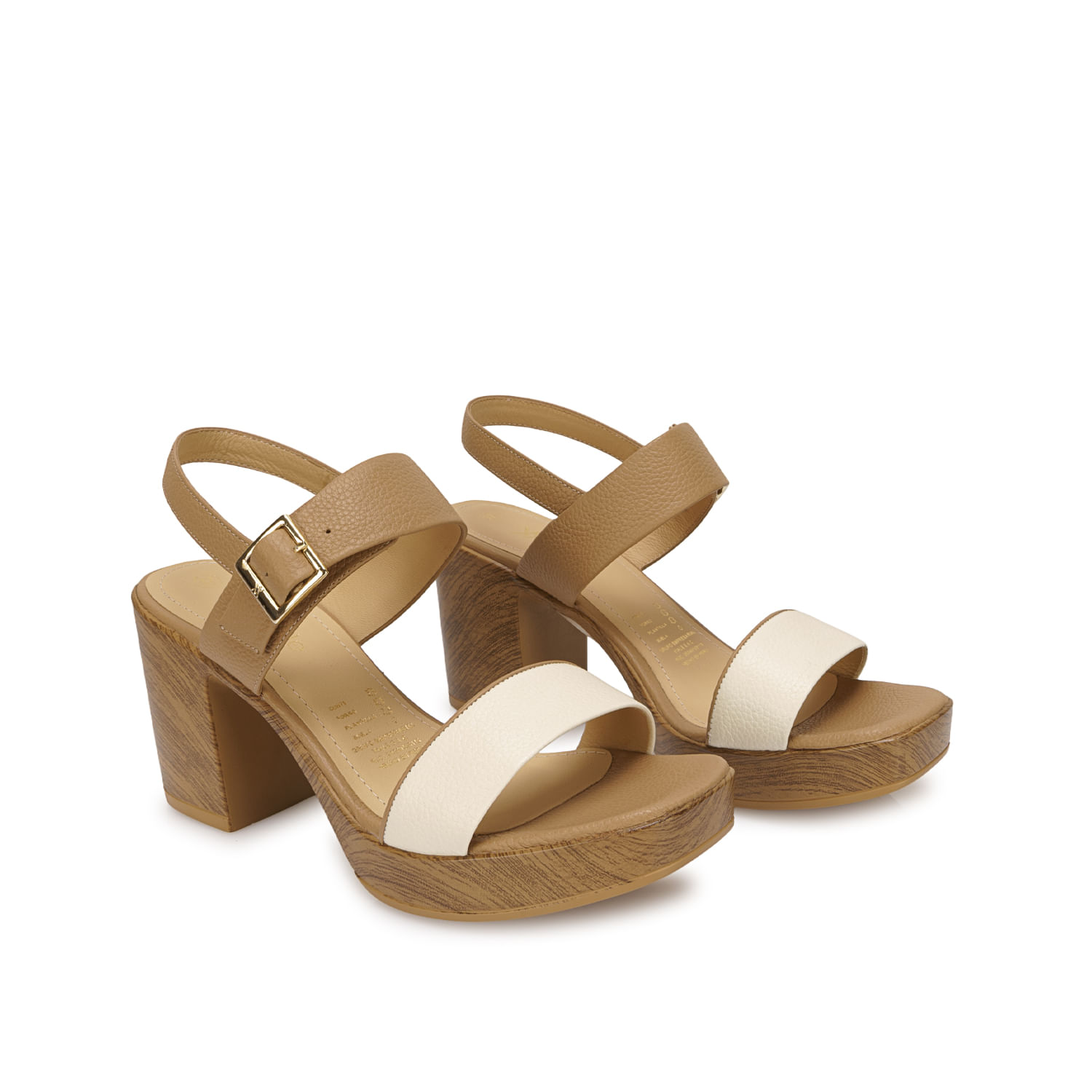 Sandalia D'orsay Casual SOFI-2603 Hueso/Trigo Viale Cuero - Imagen 4
