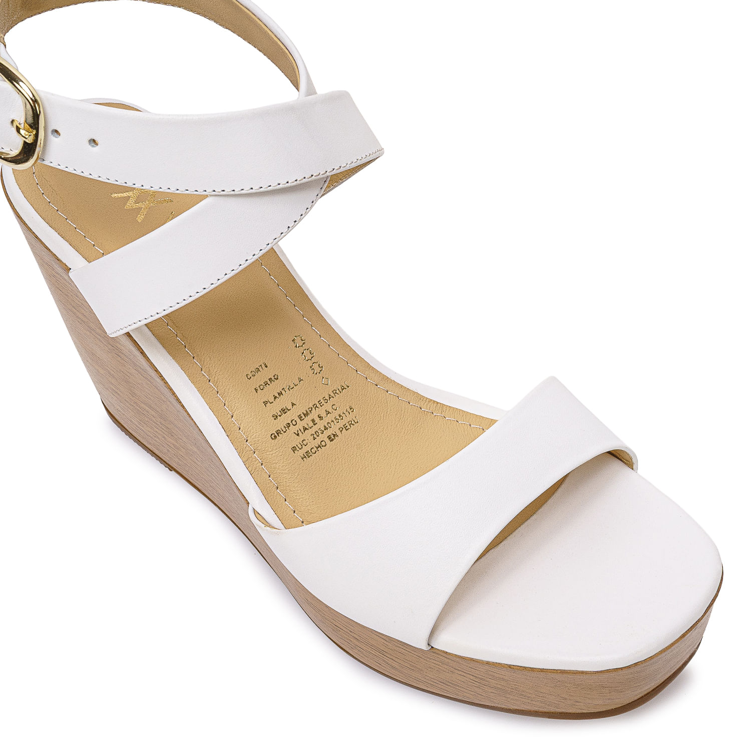 Sandalia D'orsay Casual SOFI-2605 Blanco Viale Cuero - Imagen 2