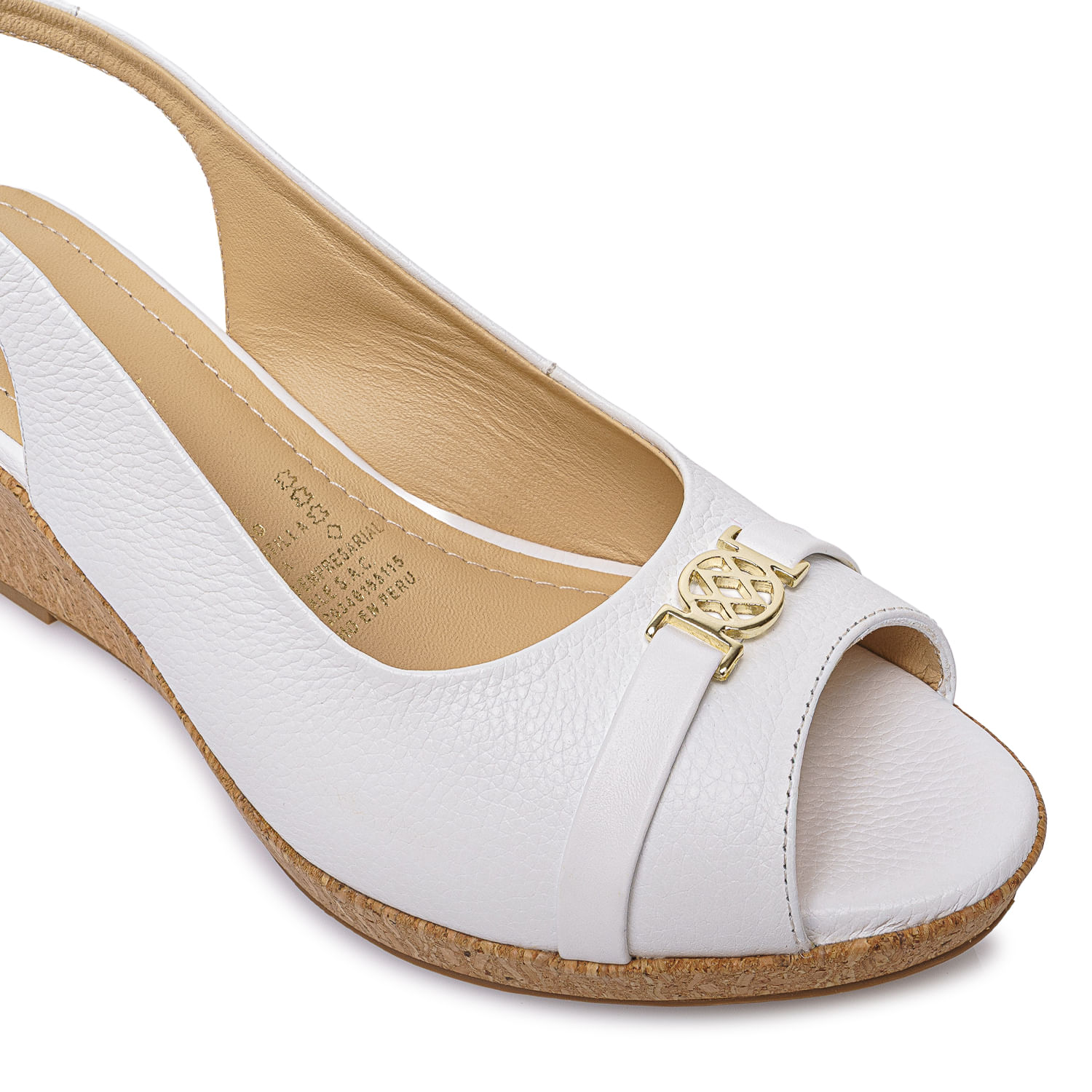 Sandalia Peep Toe Casual SOFI-2606 Blanco Viale Cuero - Imagen 7