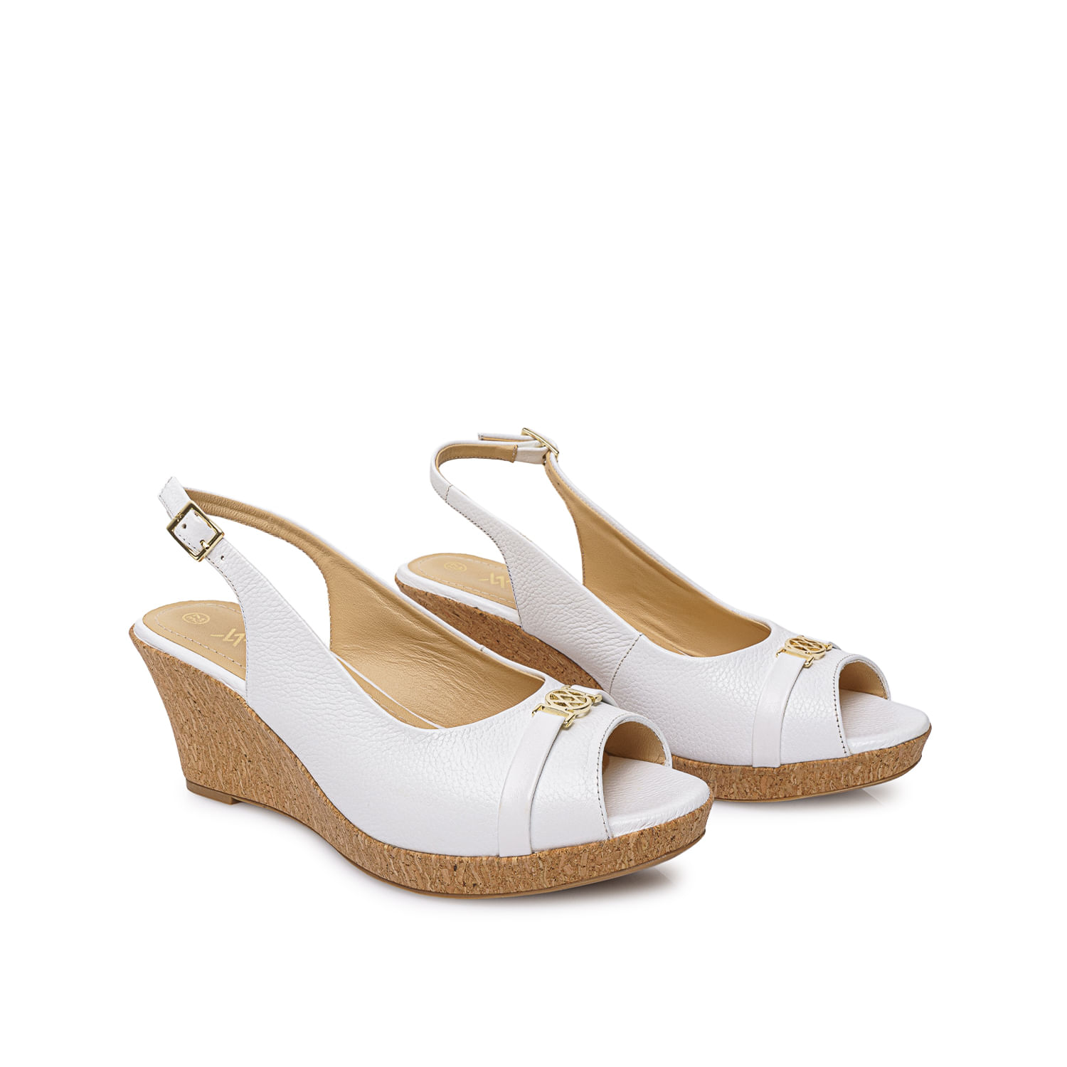 Sandalia Peep Toe Casual SOFI-2606 Blanco Viale Cuero - Imagen 8