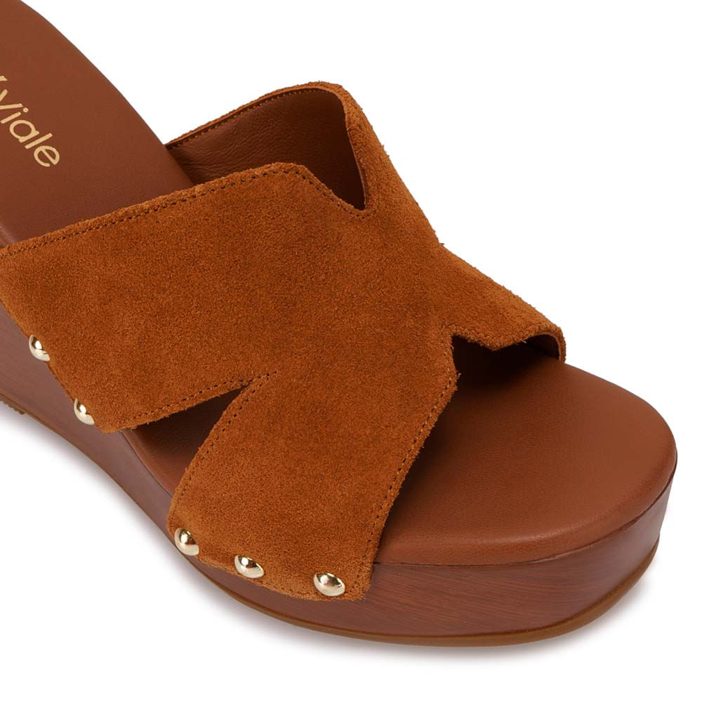 Sandalia Slide Casual SOFI-2610 Habano Viale Cuero - Imagen 2