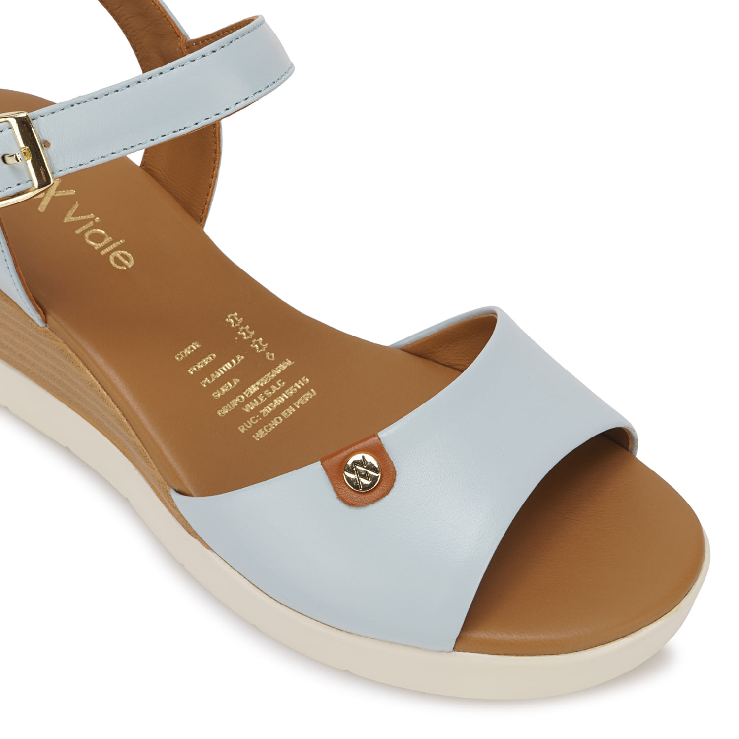 Sandalia D'orsay Casual TASTE-2601 Celeste Viale Cuero - Imagen 3