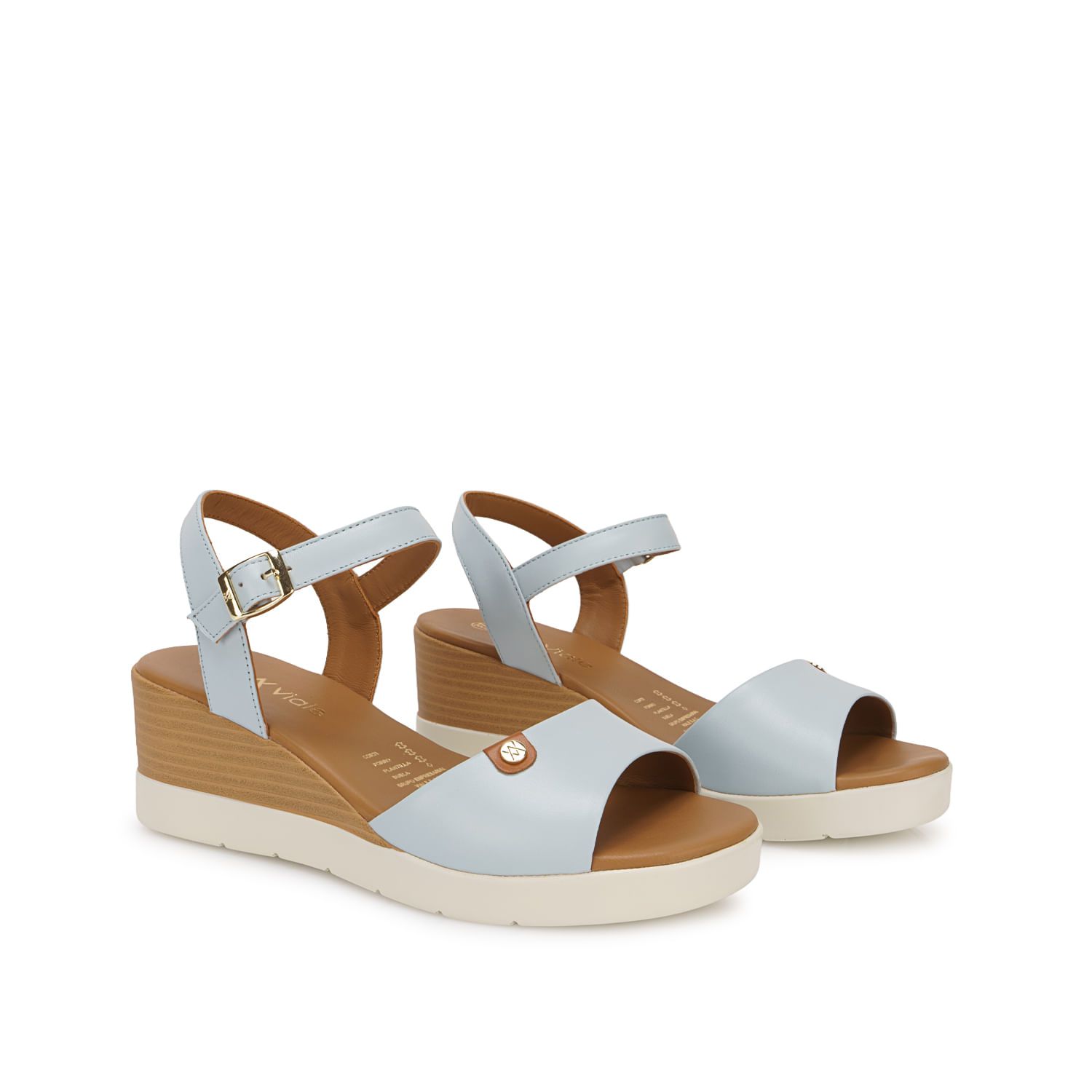 Sandalia D'orsay Casual TASTE-2601 Celeste Viale Cuero - Imagen 8