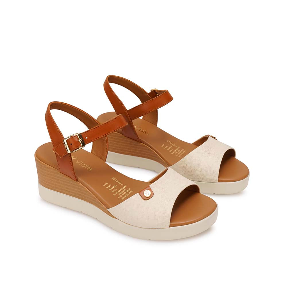 Sandalia D'orsay Casual TASTE-2601 Perla Viale Cuero - Imagen 4
