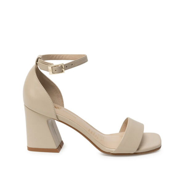 Sandalia D'orsay Casual TATI-2608 Marfil Viale Cuero