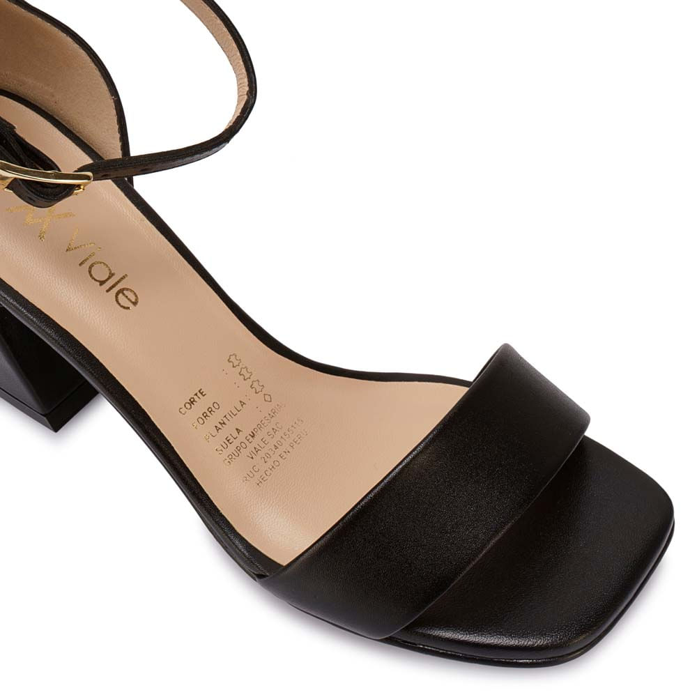 Sandalia D'orsay Casual TATI-2608 Negro Viale Cuero - Imagen 2