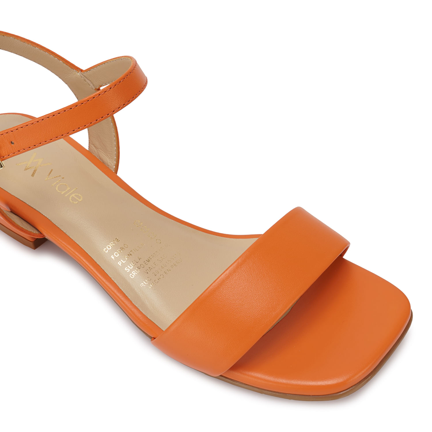 Sandalia D'orsay Casual TATI-2610 Naranja Viale Cuero - Imagen 15