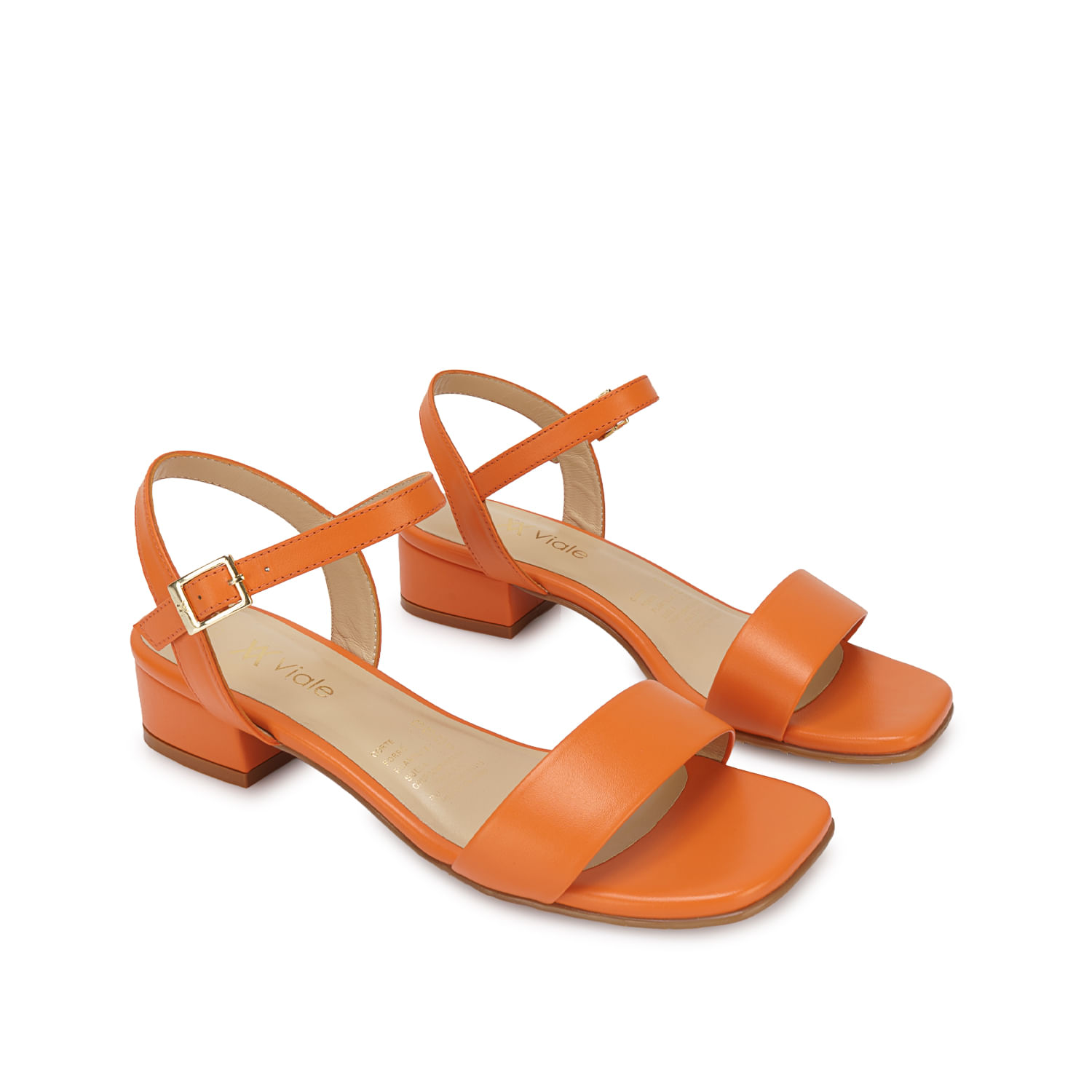 Sandalia D'orsay Casual TATI-2610 Naranja Viale Cuero - Imagen 8