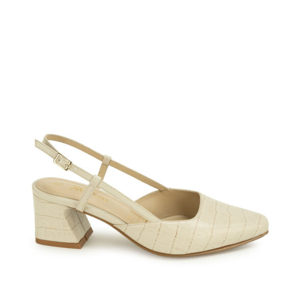 Zapato Stiletto Vestir TATI-2669 Off White Viale Cuero