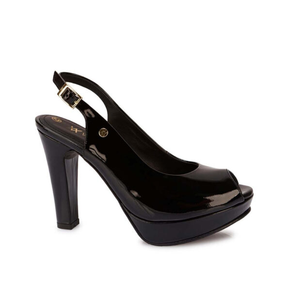 Sandalia Peep Toe Casual TERI-2641 Negro Viale Cuero