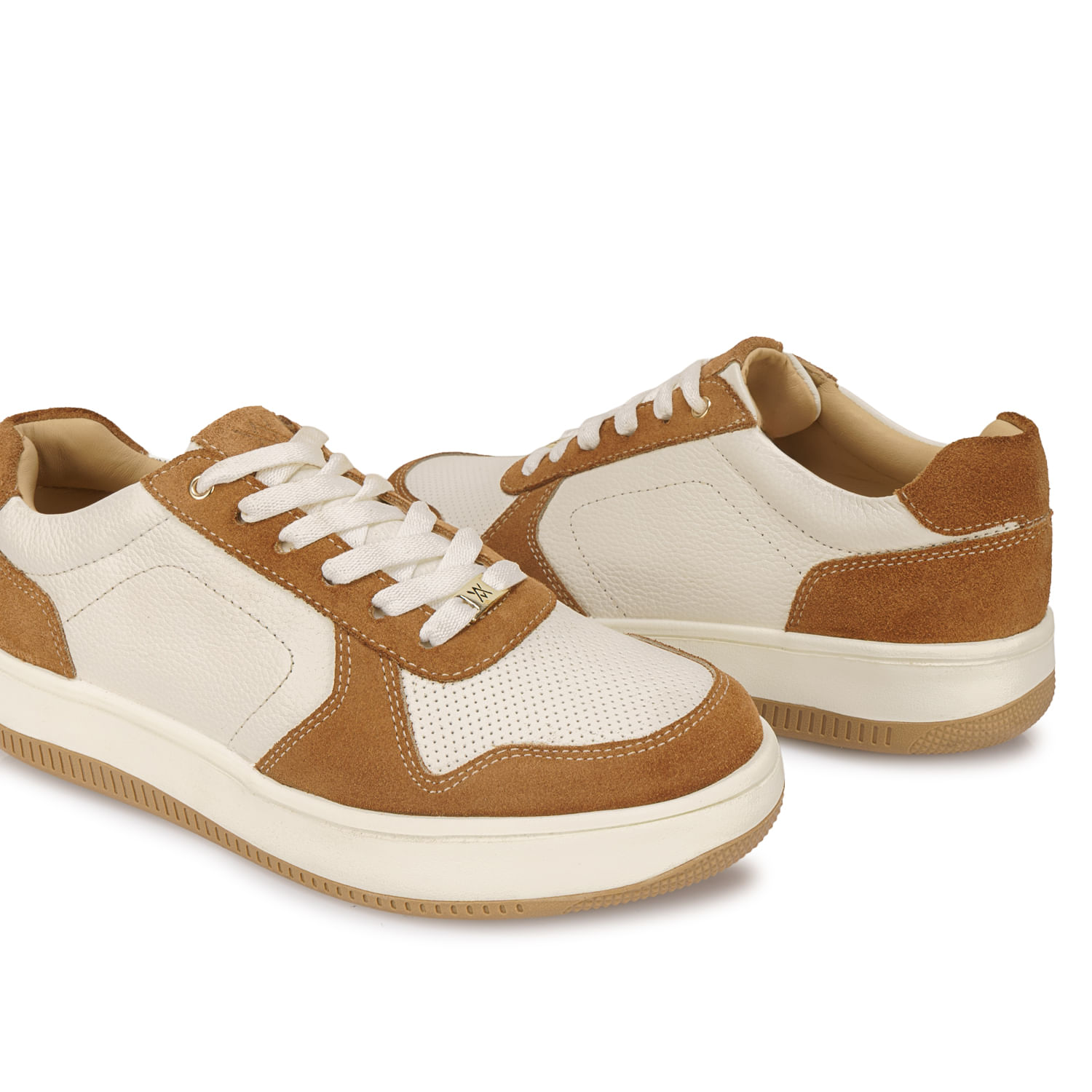 Zapatilla Casual TERI-2650 Blanco/Beige Viale Cuero - Imagen 6