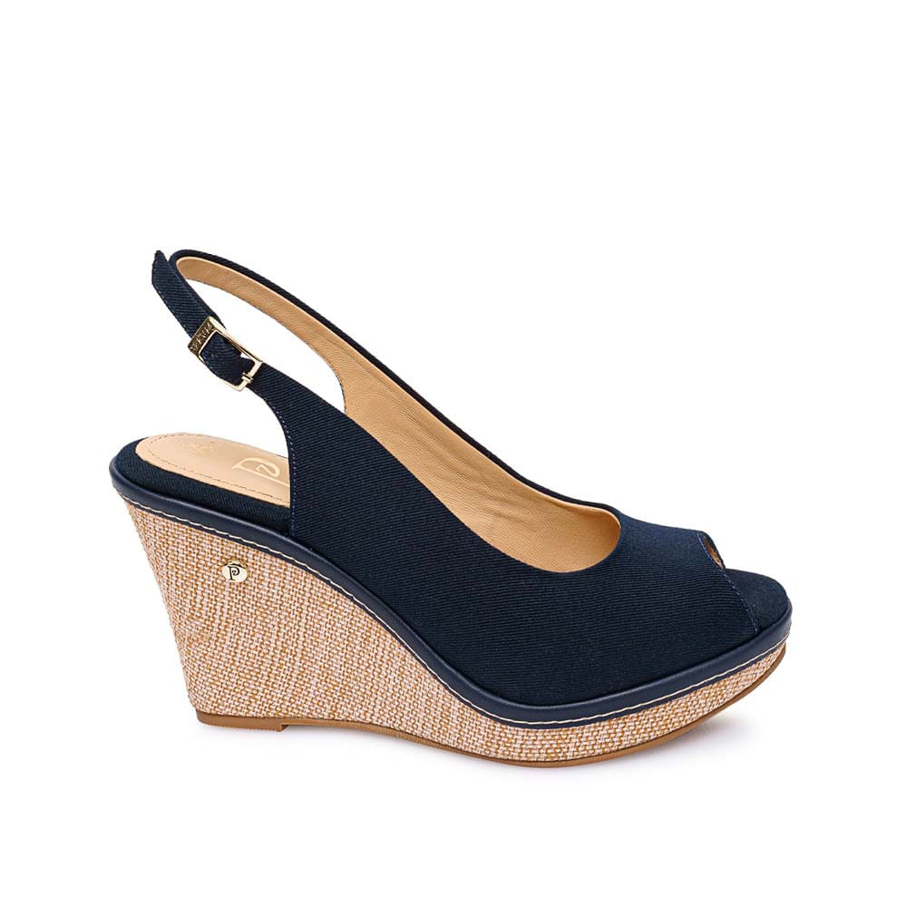 Sandalia Peep Toe Casual WAL-2614 Azul Piazza