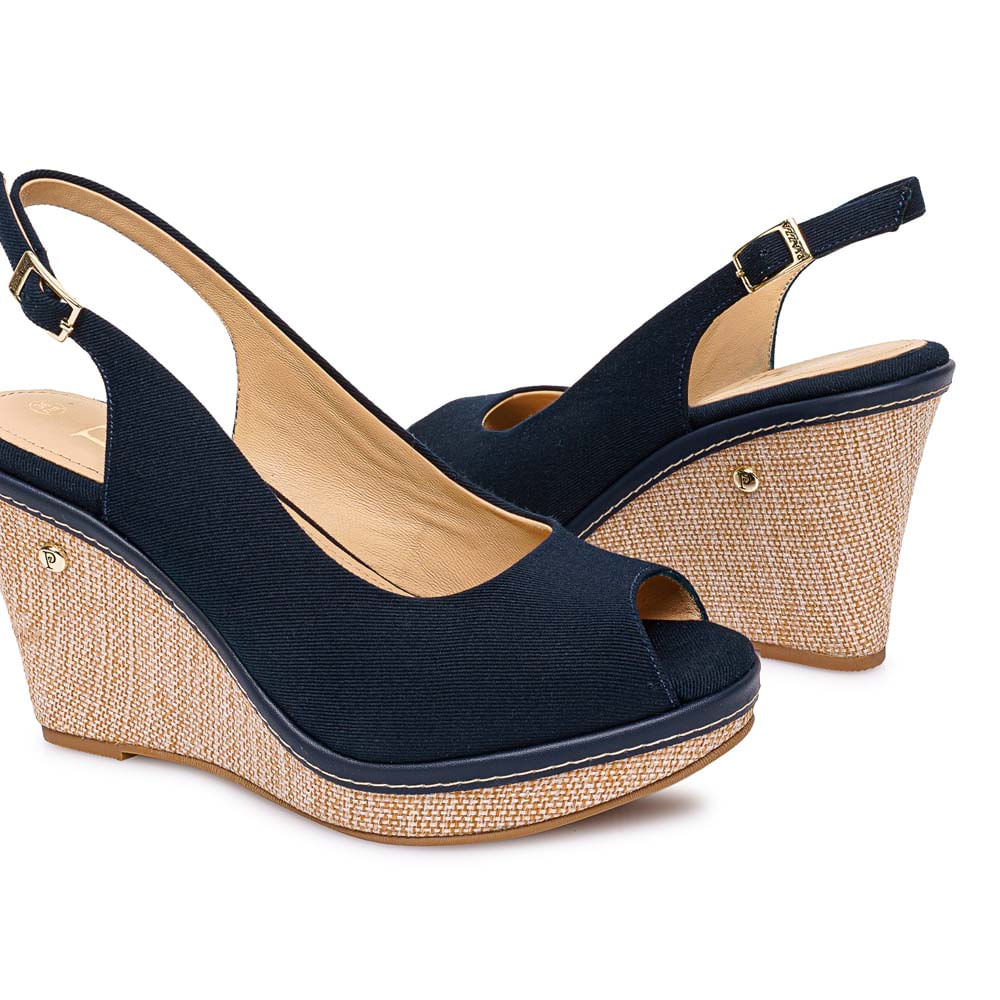 Sandalia Peep Toe Casual WAL-2614 Azul Piazza - Imagen 6