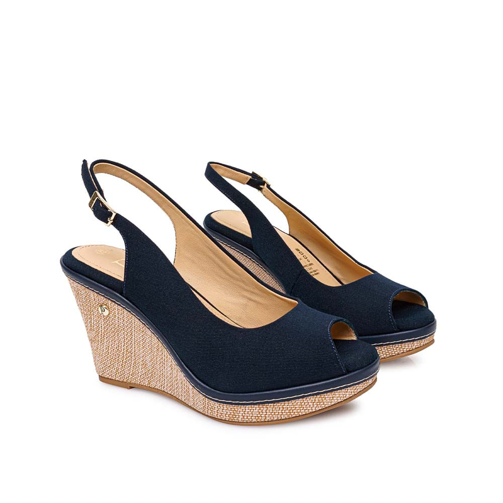 Sandalia Peep Toe Casual WAL-2614 Azul Piazza - Imagen 8