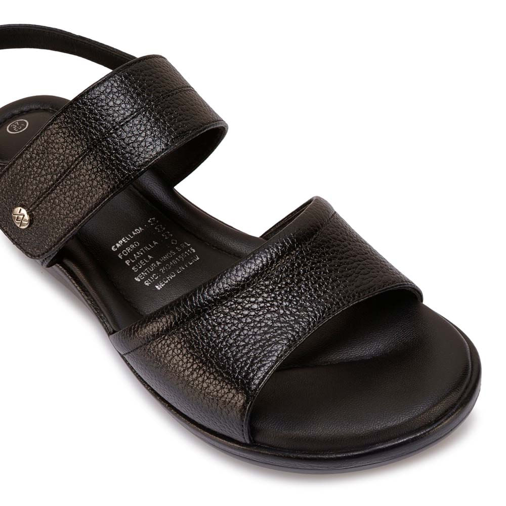 Sandalia D'orsay Casual WIL-2602 Negro Viale Cuero - Imagen 2
