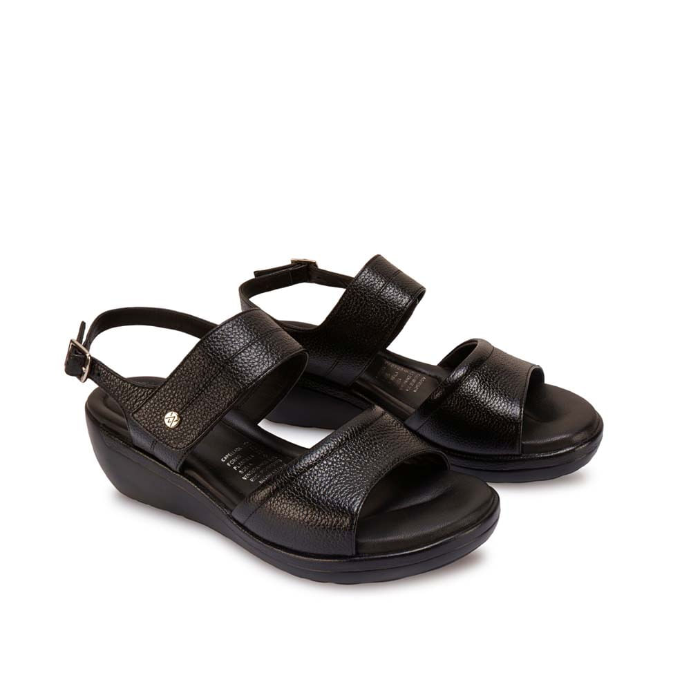 Sandalia D'orsay Casual WIL-2602 Negro Viale Cuero - Imagen 4
