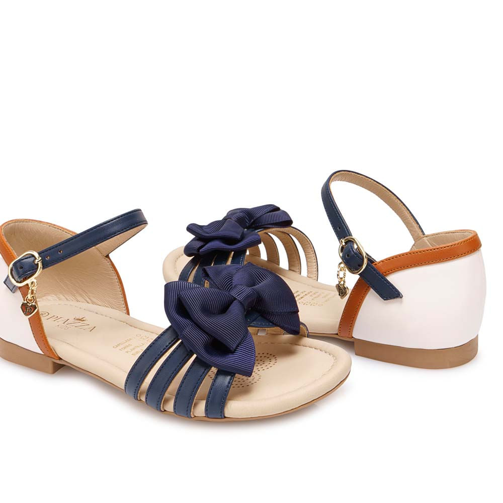 Sandalia D'orsay Casual YADIRA-2610 Azul/Hueso Piazza Kids - Imagen 3