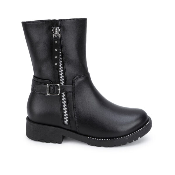 Bota Media Casual YADIRA-2618 Negro Rabbit Cuero