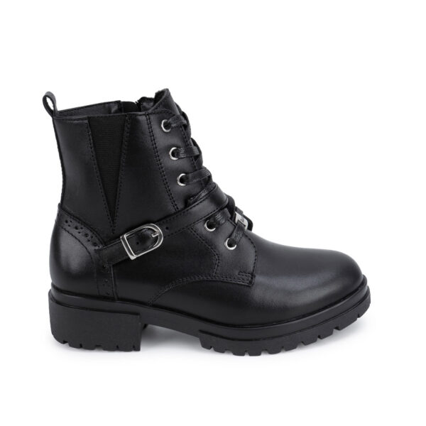 Botin Derby Casual YADIRA-2620 Negro Rabbit Cuero