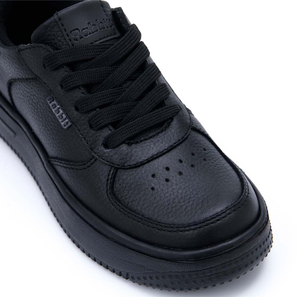 Zapatilla Escolar Casual ANDREI-2503 NEGRO Rabbit Cuero - Imagen 4