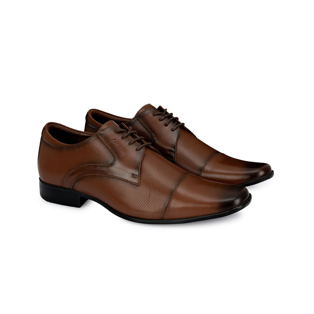 Zapato Derby Vestir VEM-002 Coñac Calimod Cuero - Imagen 4