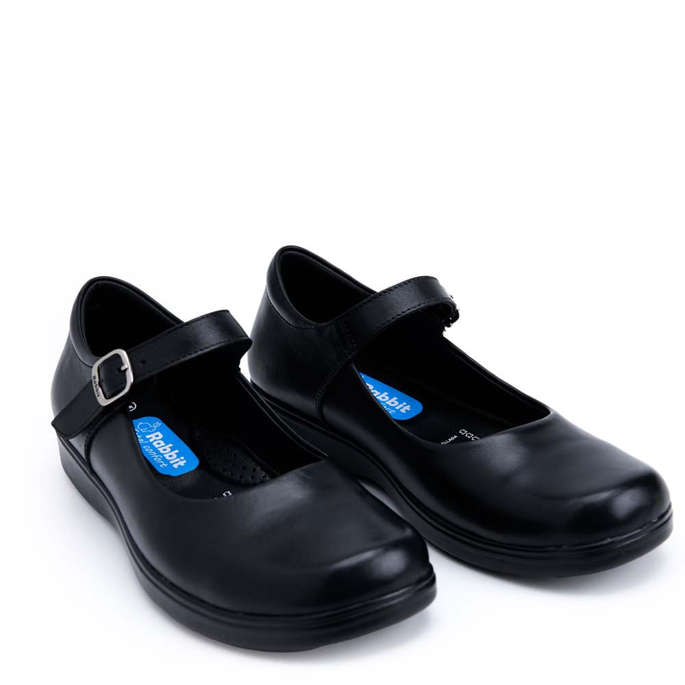 Zapato Escolar Ballerina Casual MANA-2504 NEGRO Rabbit Cuero - Imagen 4